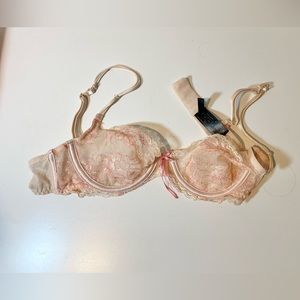 Heidi Klum lace bra in peachy pink nude